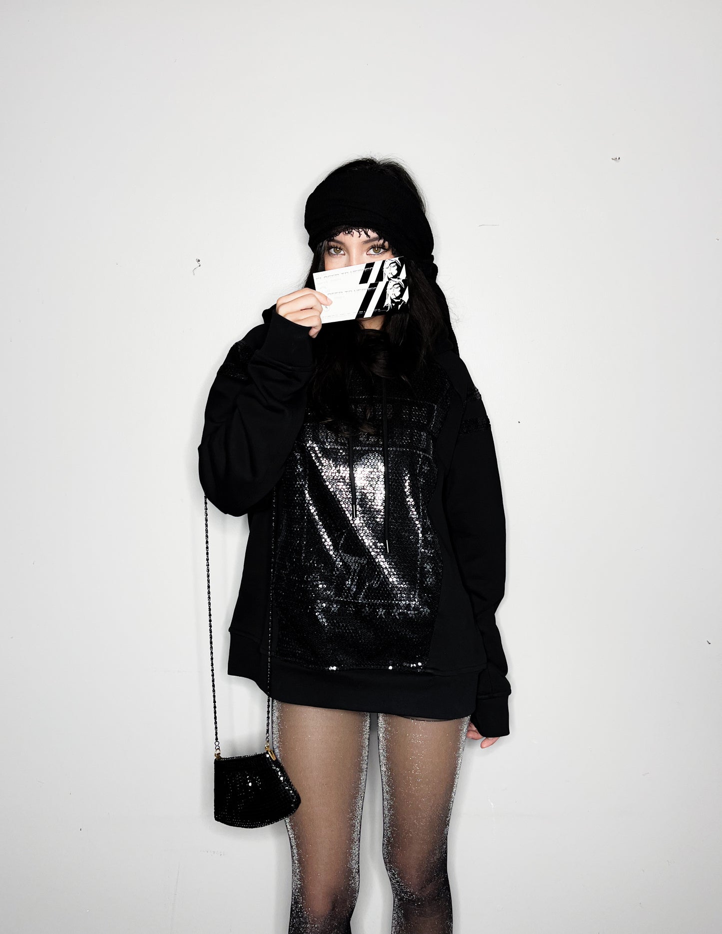 HEAVEN SEQUIN-PRINTED HOODIE