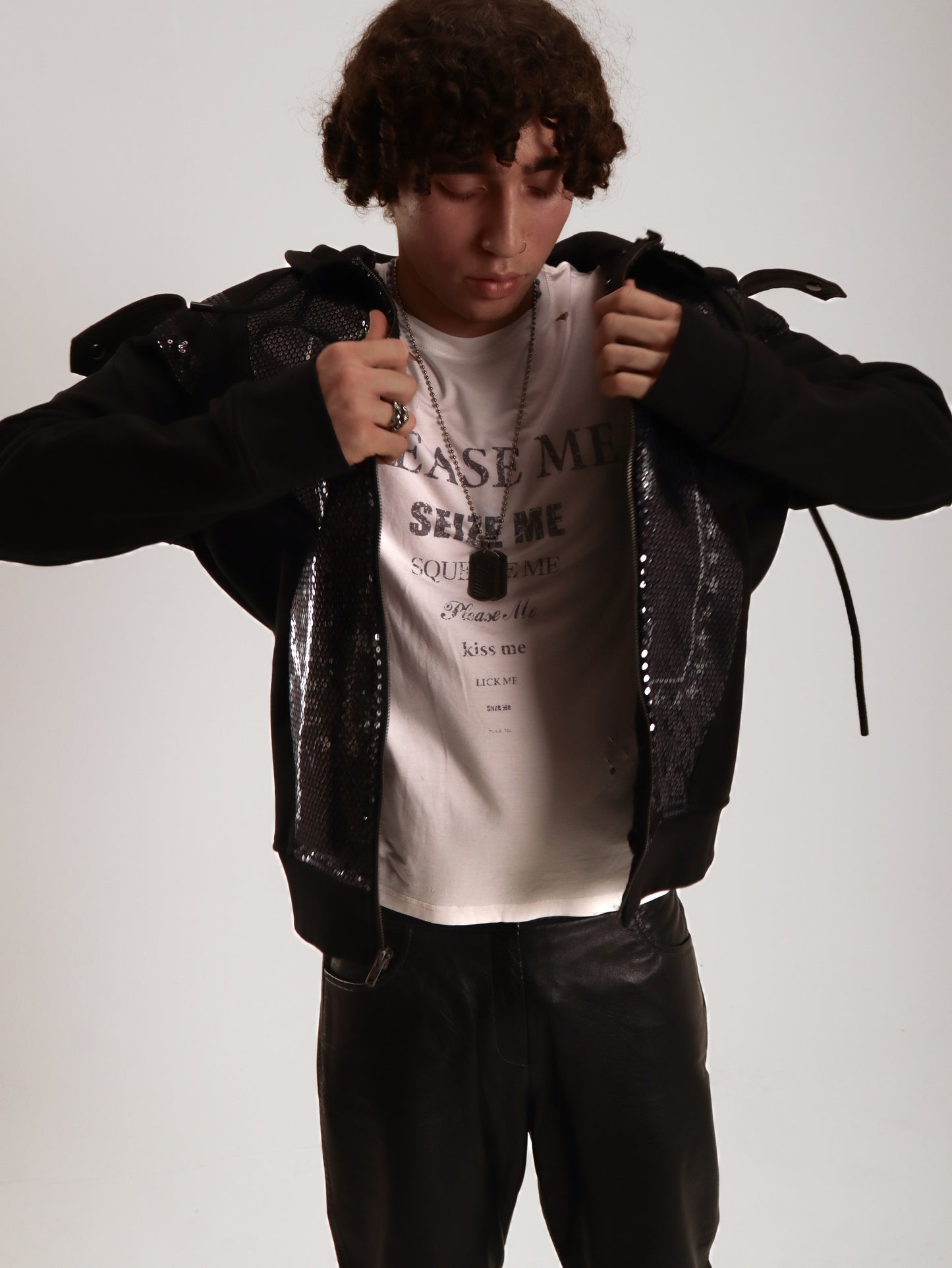 HEAVEN SEQUIN-PRINTED ZIP